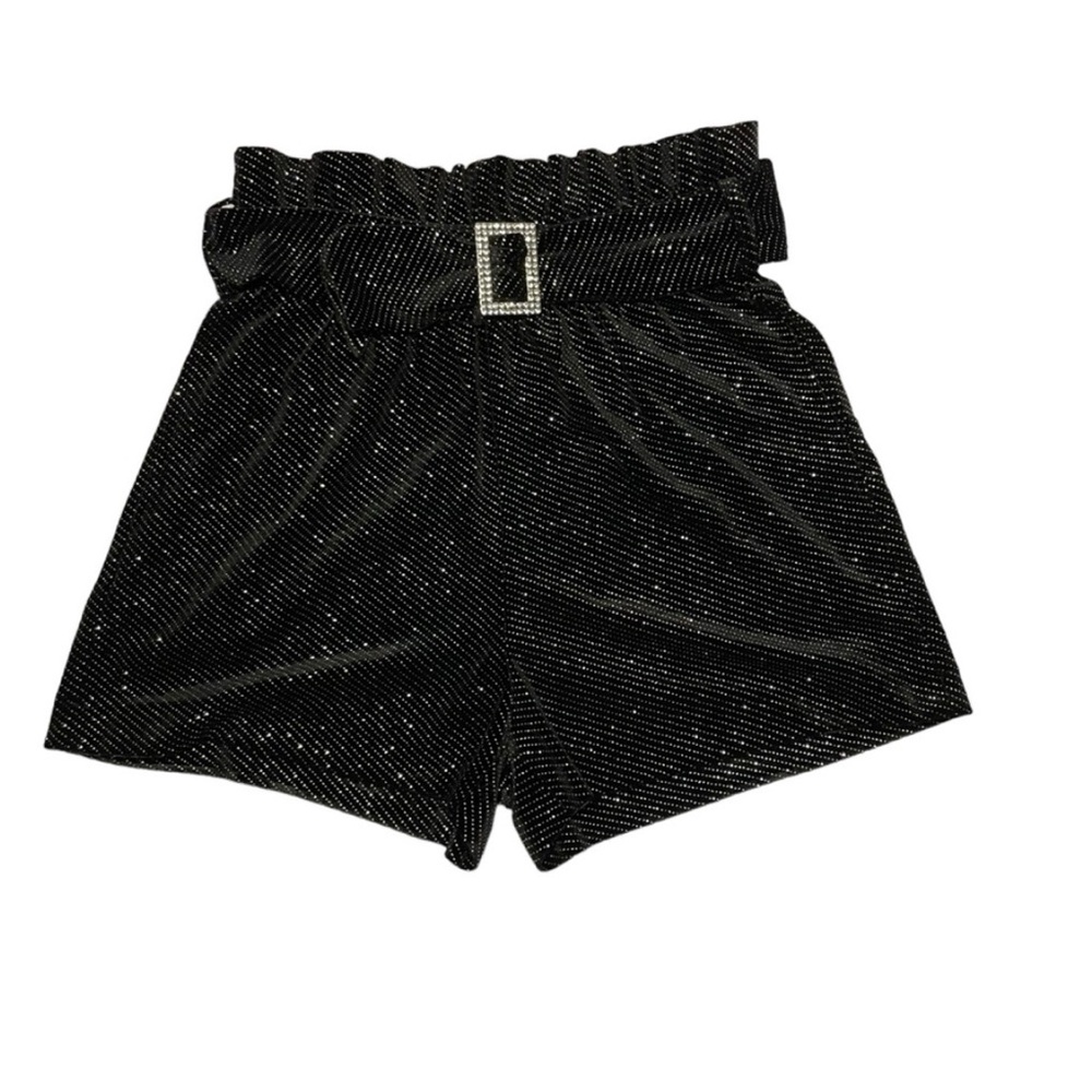 Zara Black Sparkly Shorts with a Belt Size S Sparkle Shine
